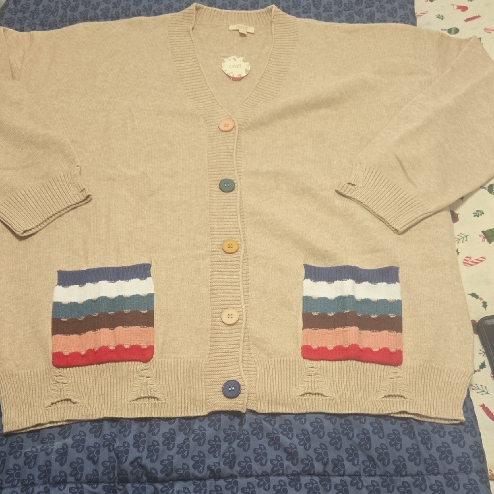 ODDY Multicolor Button-Up Cardigan